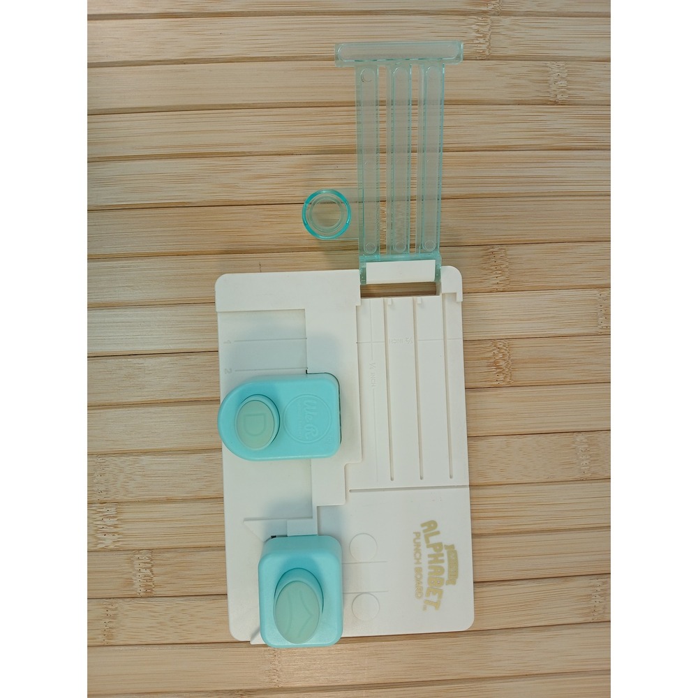 We R Memory Keepers Mini Alphabet Punch Board White Blue Craft Tool - Picture 3 of 9